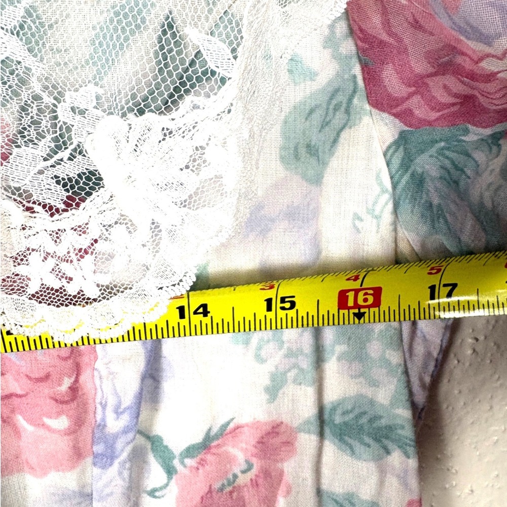 Jessica McClintock Gunne Sax Vintage Floral Lace Midi Dress Pink Size 11/12 - Picture 4 of 5